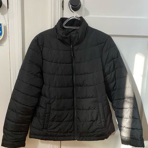 black puffer jacket